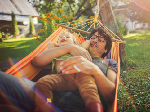 Mason Home Page - father and child in hammock